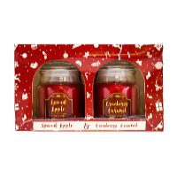 Arôme Vianočná vonná sviečka Spiced Apple + Cranberry & Caramel, 2 x 85 g