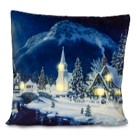 HomeLife LED svietiaca obliečka na vankúš Zimná krajinka 40 x 40 cm