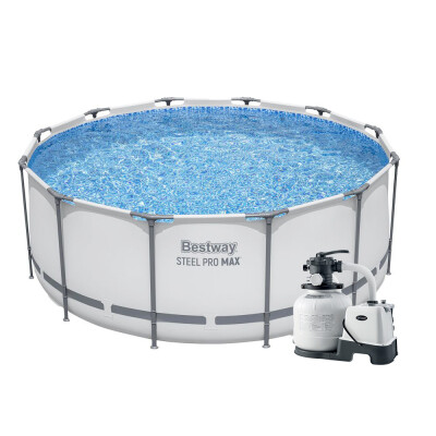 Bestway Bazén Steel Pro Max 3,66 x 1,22 m s pieskovou filtráciou KRYSTAL CLEAR 6000 l/hod se solinátorom QX2100