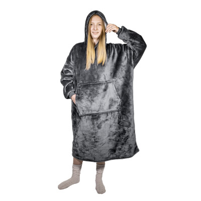 HomeLife Televízna mikina s kapucňou HOODIE, S-XXL sivá