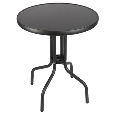 Garden King Balkonový stolík kovový so sklenenou doskou priemer 60 cm