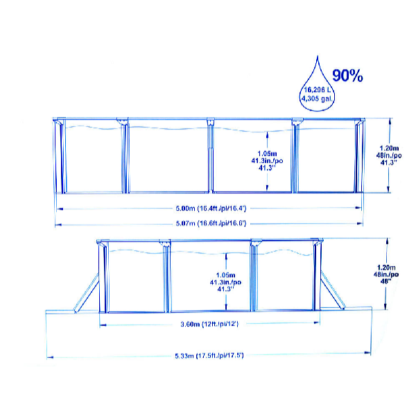 Bestway Bazén Hydrium 5 x 3,6 x 1,2 m set vrátane príslušenstva
